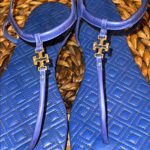Tory Burch Royal Blue Strappy Thong Sandals Size 9.5 - Picture 8 of 11